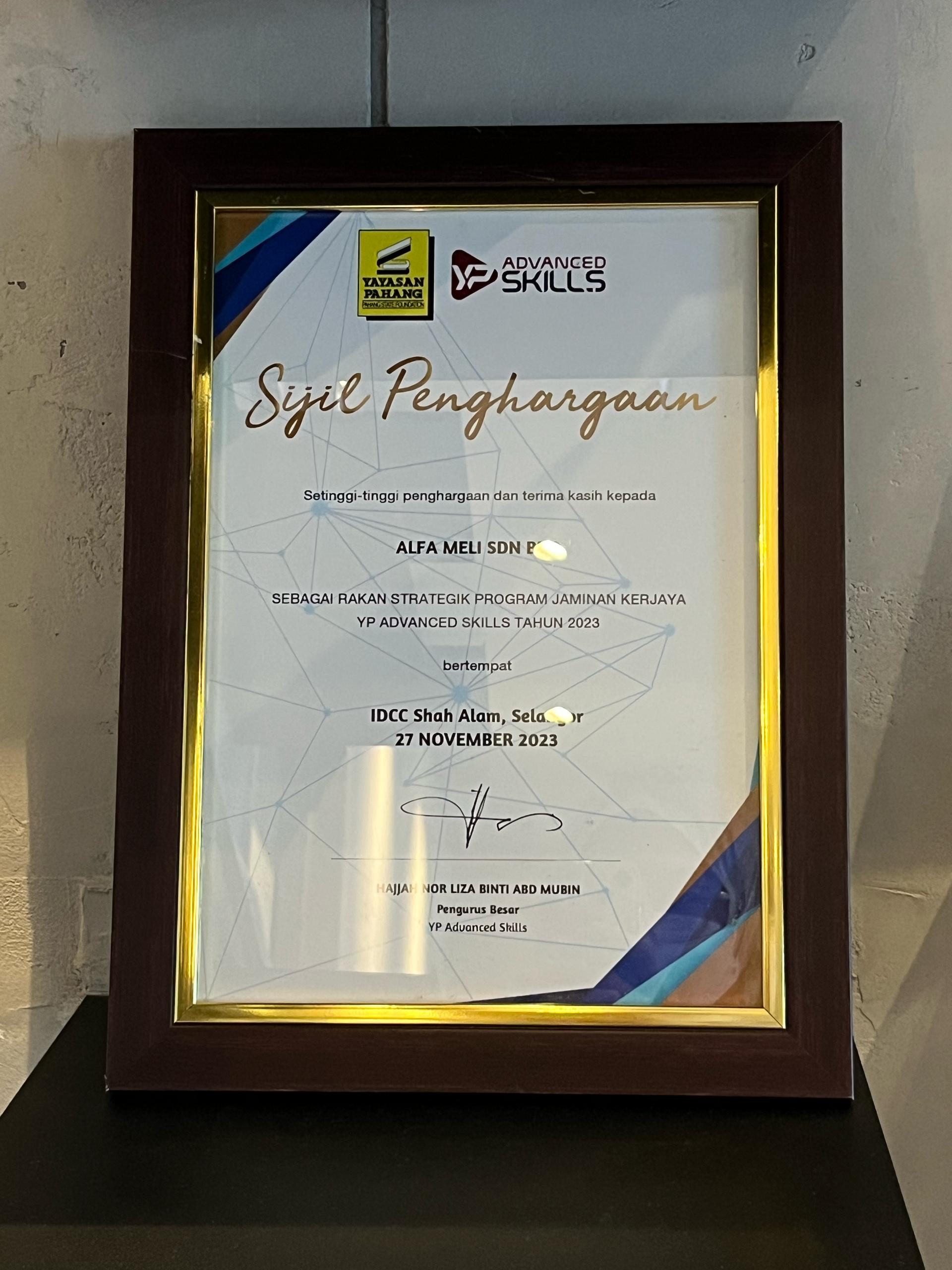 Rakan Strategik Program Jaminan Kerjaya YP Advanced Skilss 2023